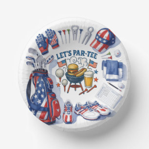 Golf American Golf Party 4th of July Paper Plates