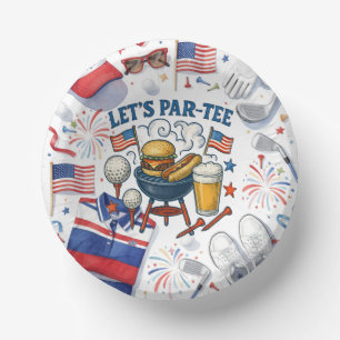 Golf American Golf Party 4th of July Paper Plates
