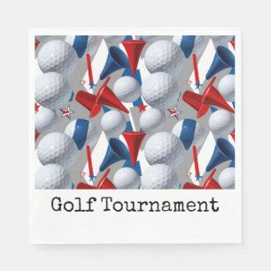 Golf American themed for 4th July Blue Red White Napkin