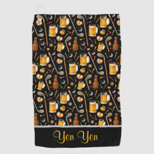 Golf and Beer for Golfer Golf Towel