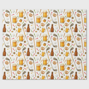 Golf and Beer for Golfer  Wrapping Paper