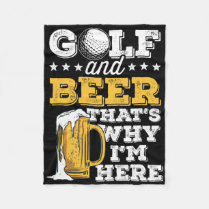 Golf And Beer Joke Dad Funny Father's Day Drinking Fleece Blanket