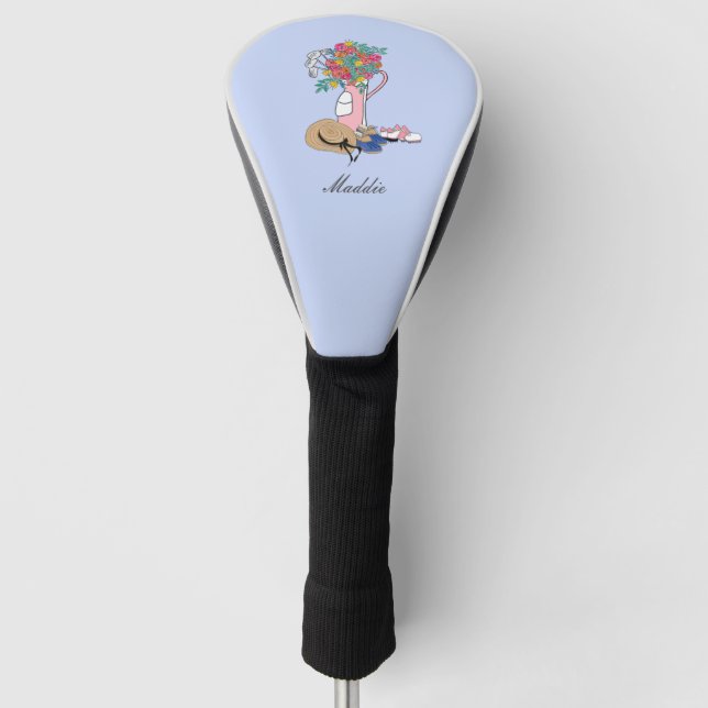 Golf and Gardening Personalised Ladies Golf Head Cover (Front)