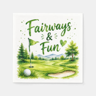 Golf and Giggles Funny Golf Watercolor Napkin