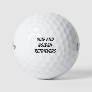 'Golf And Golden Retrievers' Customisable Fun Gift Golf Balls