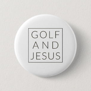 Golf And Jesus 6 Cm Round Badge