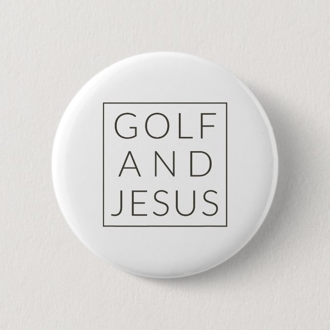 Golf And Jesus  6 Cm Round Badge (Front)