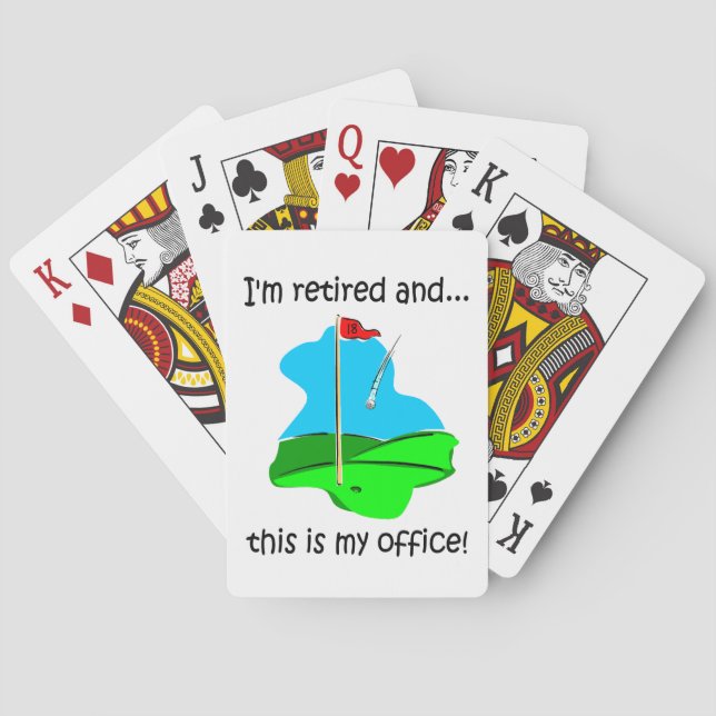 golf and retirement playing cards (Back)