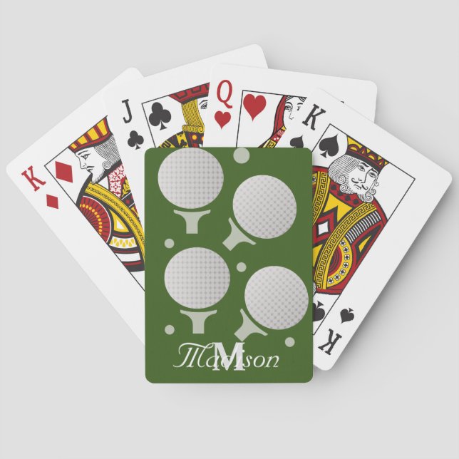 Golf and Tee Father's Day Gift Playing Cards (Back)