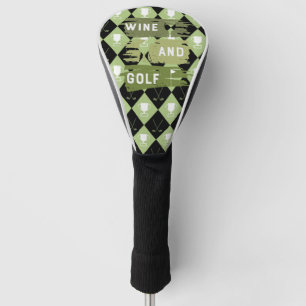 Golf and wine for golfer golf head cover