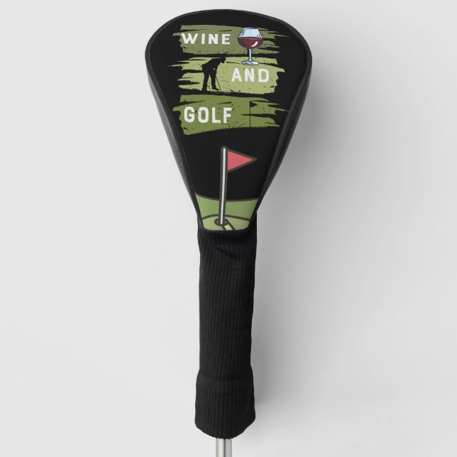 Golf and wine for golfer   golf head cover (Front)