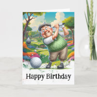 *~* Golf AP94 Senior Man Funny Humour Birthday Car