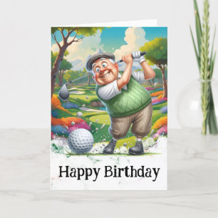 *~* Golf AP94 Senior Man Funny Humour Birthday Car Thank You Card