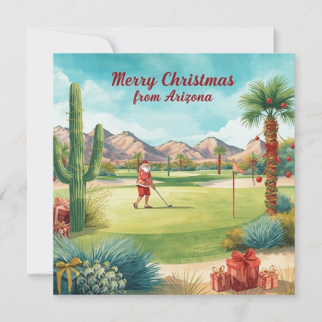 Golf Arizona  Christmas Greeting  Holiday Card (Front)