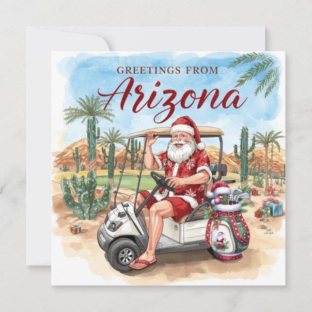 Golf Arizona  Christmas Greeting  Holiday Card (Front)