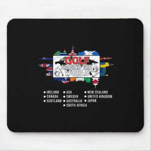 Golf Around The World Golfing Lover Travel Golfer Mouse Pad