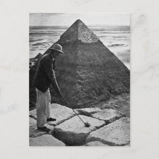Golf at the Pyramid Vintage Black and White Postcard