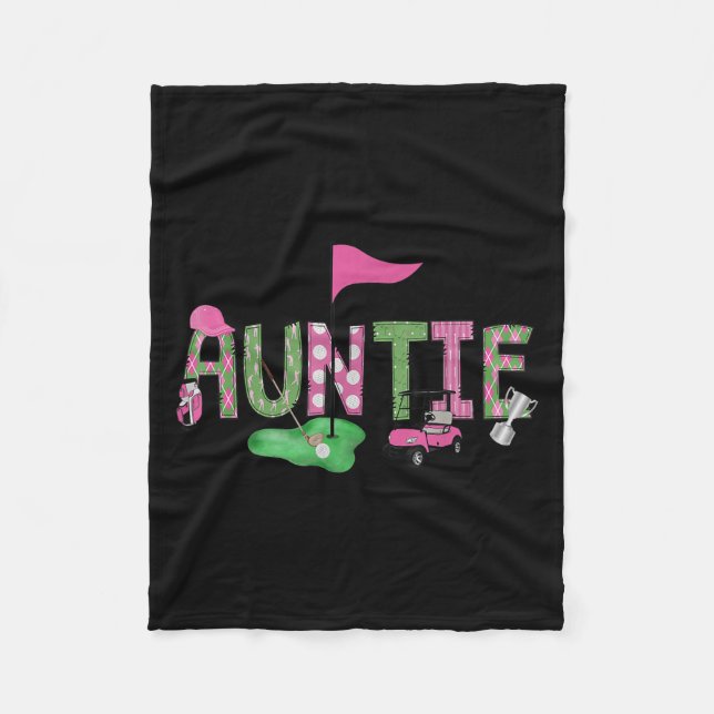 Golf Auntie Nk Hole In One Golf 1st Birthday Girl  Fleece Blanket (Front)