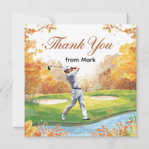Golf Autumn Greeting thank you card for Autumn 