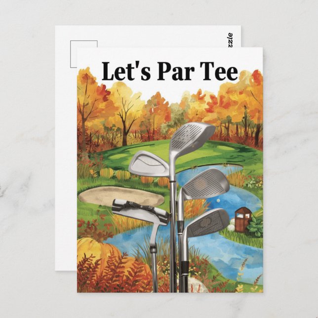 GOLF Autumn thanksgiving Party for golfer Postcard (Front/Back)