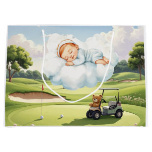 Golf Baby Boy at golf course  Large Gift Bag