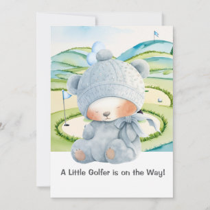 Golf Baby Boy Blue Themed  Invitation