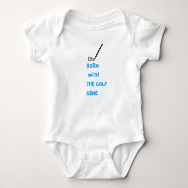 Golf baby boy Born with the golf gene  Baby Bodysuit (Front)