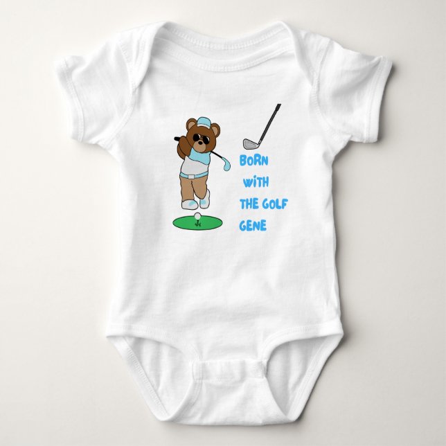Golf baby boy Born with the golf gene  Bodysuit (Front)