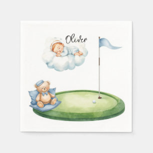Golf Baby Boy on putting green Napkin