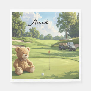 Golf Baby Boy on putting green Napkin