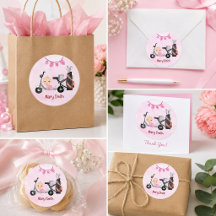 Golf Baby Girl for Baby Shower on pink