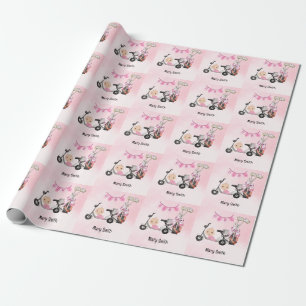 Golf Baby Girl for Baby Shower on pink Wrapping Paper