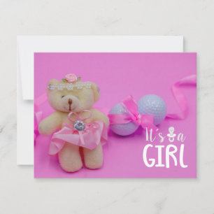 Golf baby girl it's Girl on Pink Background Invita Invitation