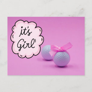 Golf baby girl it's Girl on Pink Background    Postcard