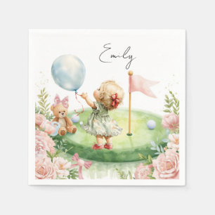 Golf Baby Girl on Putting green Napkin