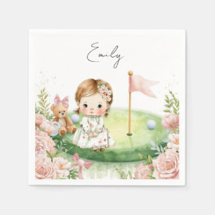 Golf Baby Girl on Putting green Napkin