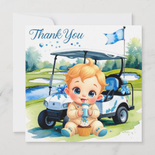 Golf Baby Shower Boy themed Thank You Card