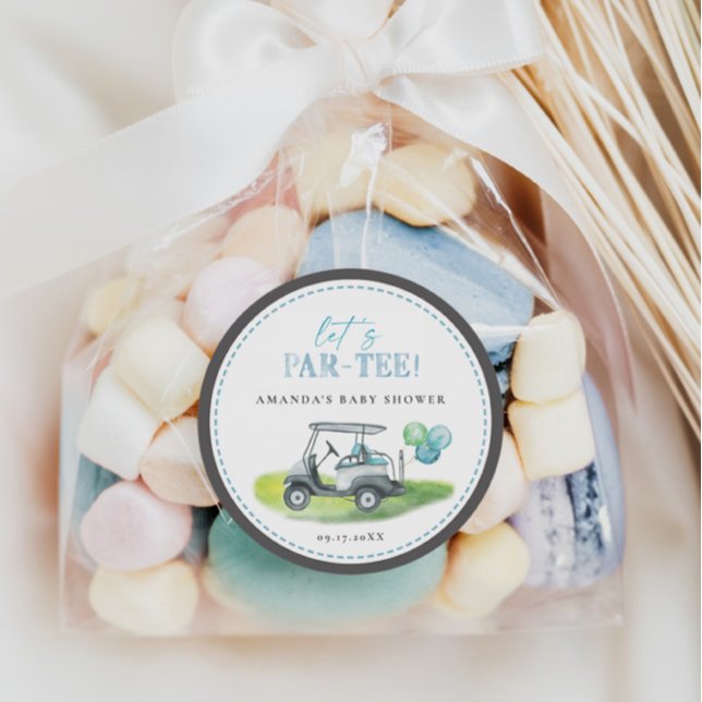 Golf Baby Shower Classic Round Sticker (Creator Uploaded)