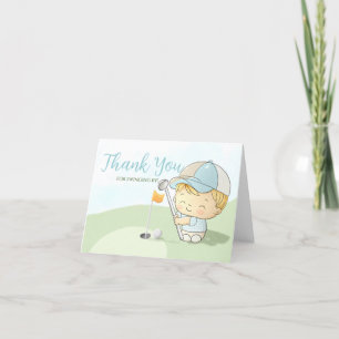 Golf Baby Shower Cute Boy Par-Tee Coed Party  Thank You Card