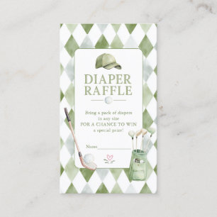 Golf Baby Shower Diaper Raffle Ticket Enclosure Card