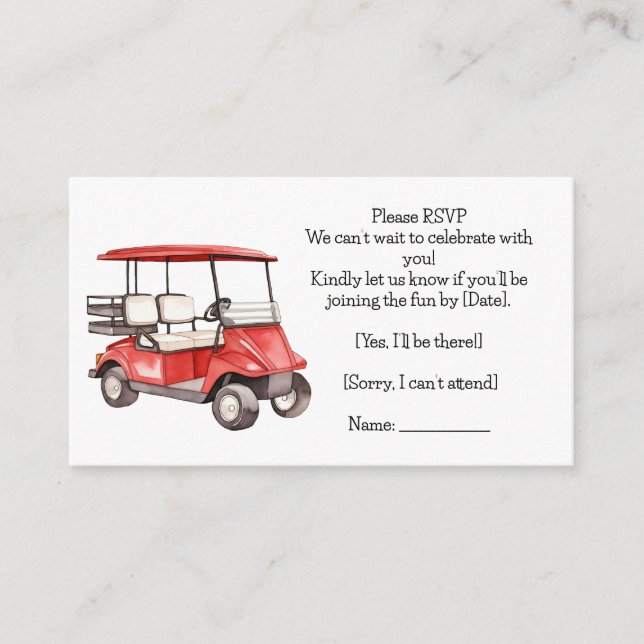 Golf Baby shower  Enclosure Card (Front)