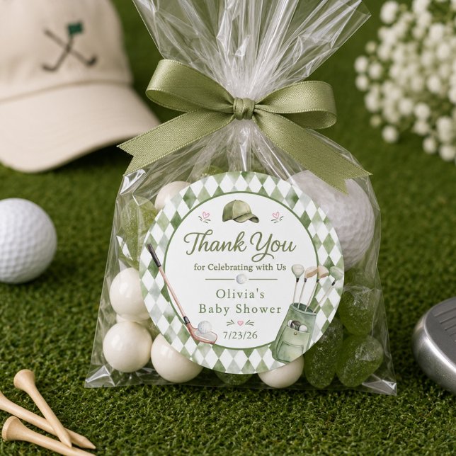 Golf Baby Shower Favour Sticker (Creator Uploaded)