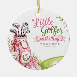 Golf Baby shower for girl Ceramic Ornament