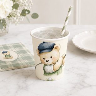 Golf Baby Shower, New to the Club Teddy Bear Paper Cups