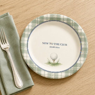 Golf Baby Shower Paper Plates, New to the Club Plate