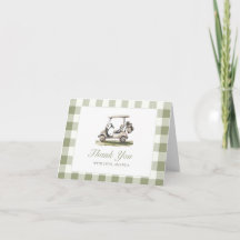 Golf Baby Shower Sage Green Gingham Baby Shower