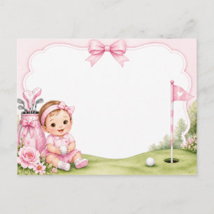 Golf Baby Shower themed for girl Golfer Postcard