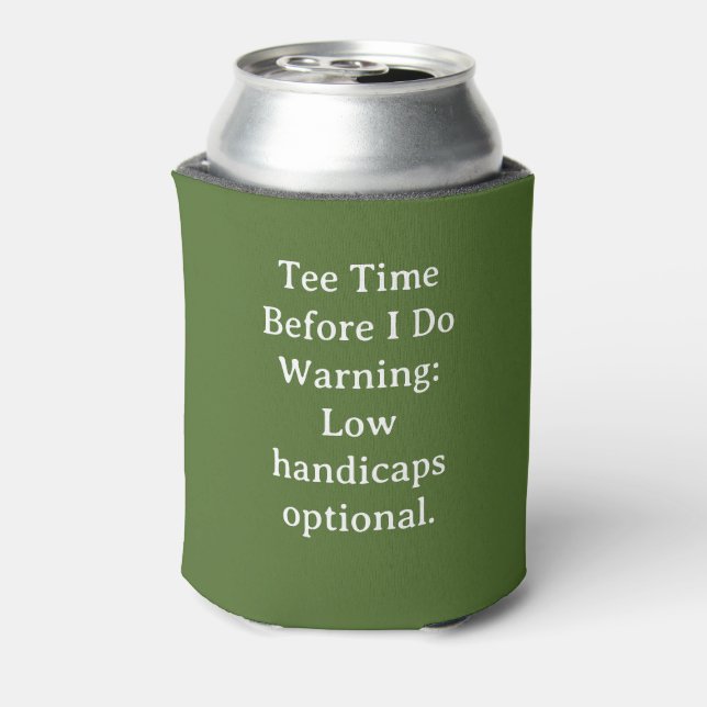 Golf Bachelor Par-Tee Golf Theme Invite | Tee Time Can Cooler (Can Back)