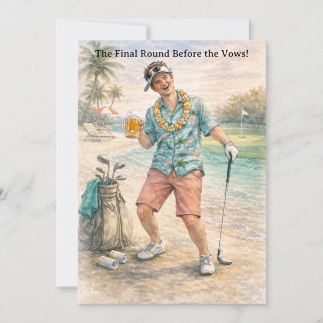 Golf Bachelor Party Celebration Invitation (Front)