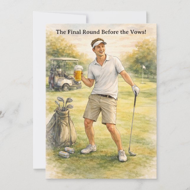 Golf Bachelor Party Celebration Invitation (Front)